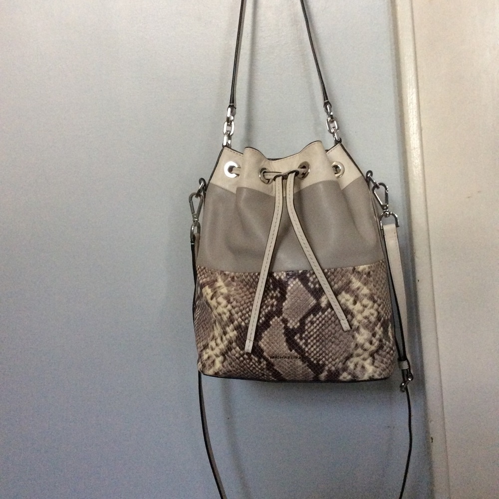 Michael Kors Leather Python Bucket Bag - image 3